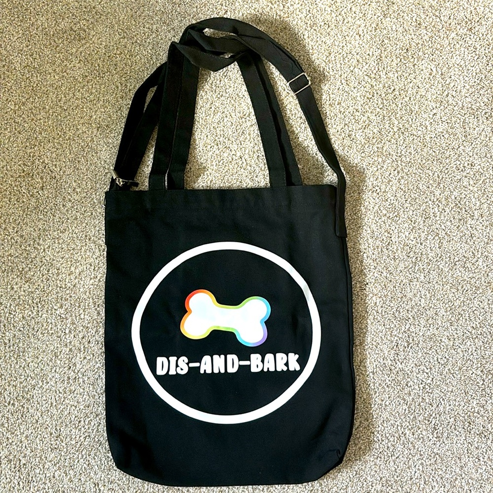 Dis-and-Bark (Hawaiian dog toy brand) black canvas tote, NWT
